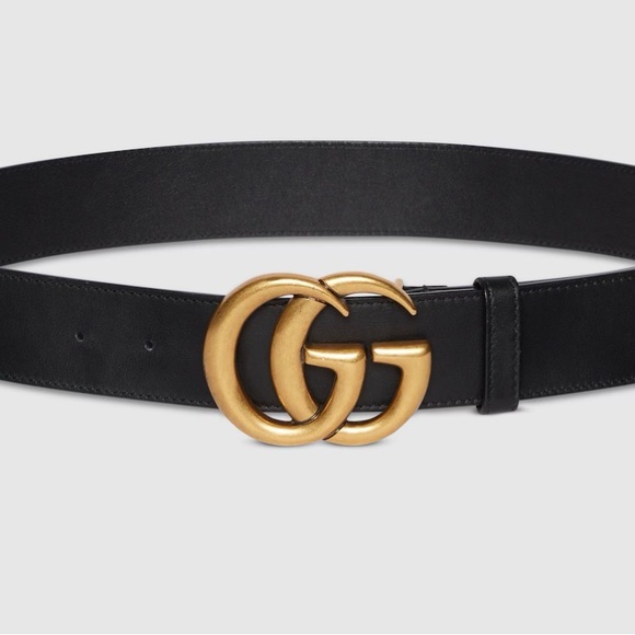Gucci Accessories - Gucci Black Leather Belt with Brass Double G Buckle